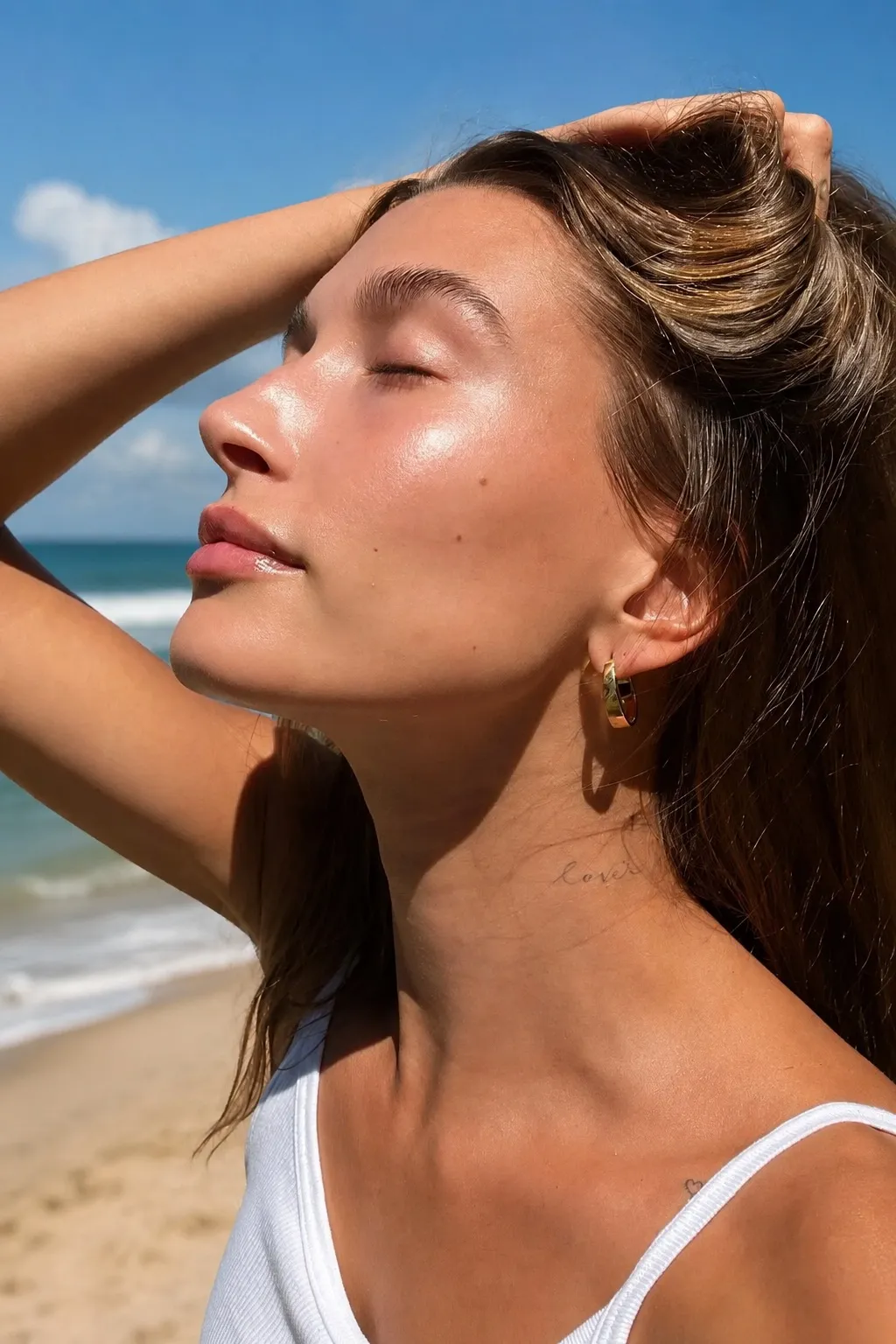 Clear, healthy skin in natural light